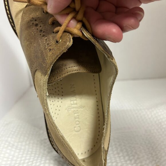 Cole Haan Men’s Two-Tone Suede Saddle Oxford Shoes Tan/Brown Size 8.5M - Picture 12 of 12